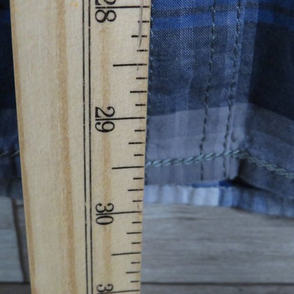 Urban Pipeline* Men's Short Sleeve Snap Button Down Curved Hem Plaid Shirt~Large - Picture 11 of 12